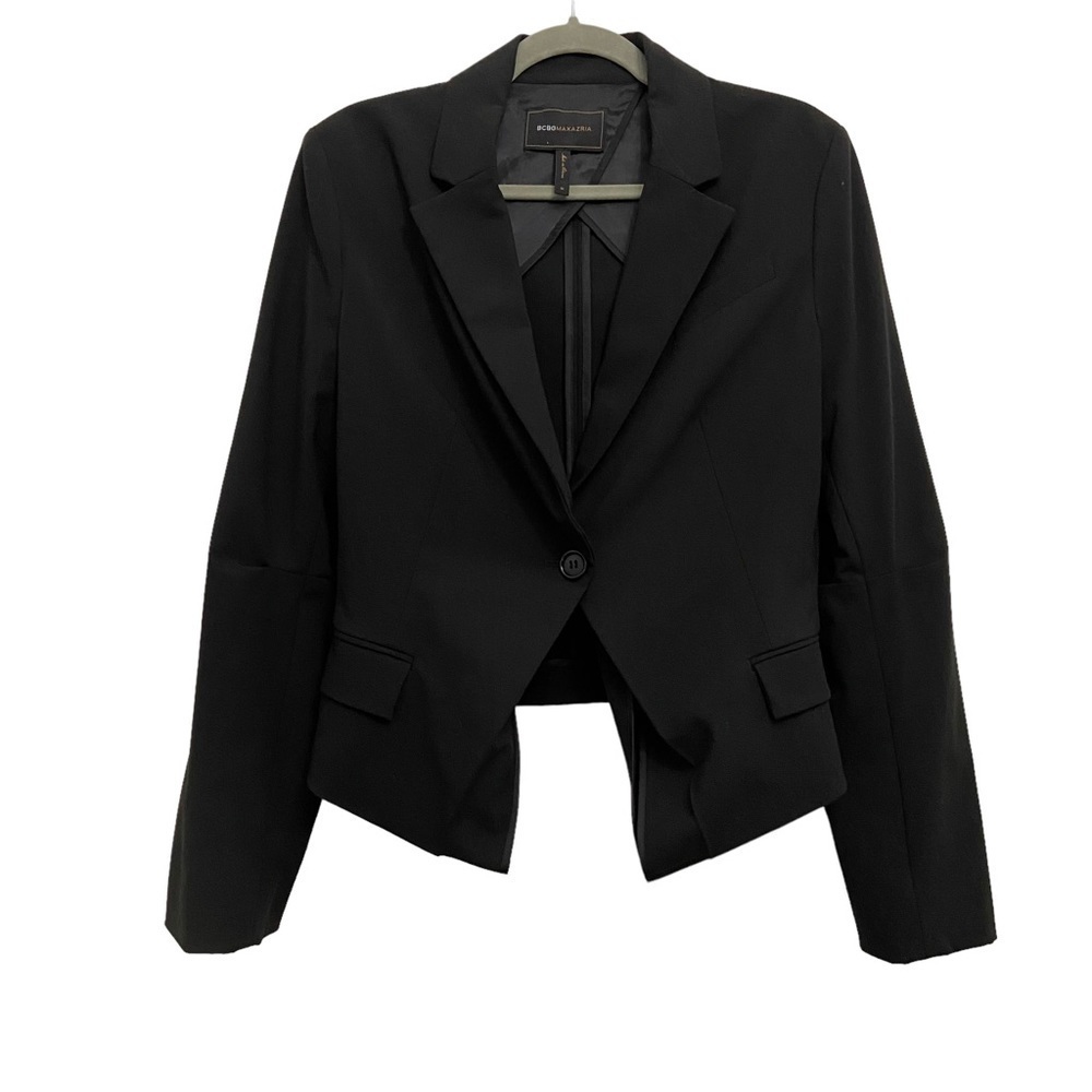 BCBGMAXAZRIA Black blazer black formal blazer fitted crop fitted medium